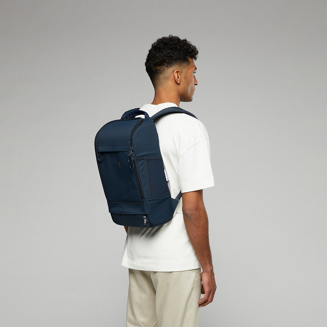 Sac à dos bleu bleu pétrole en plastique recyclé - Cubik Medium Slate blue