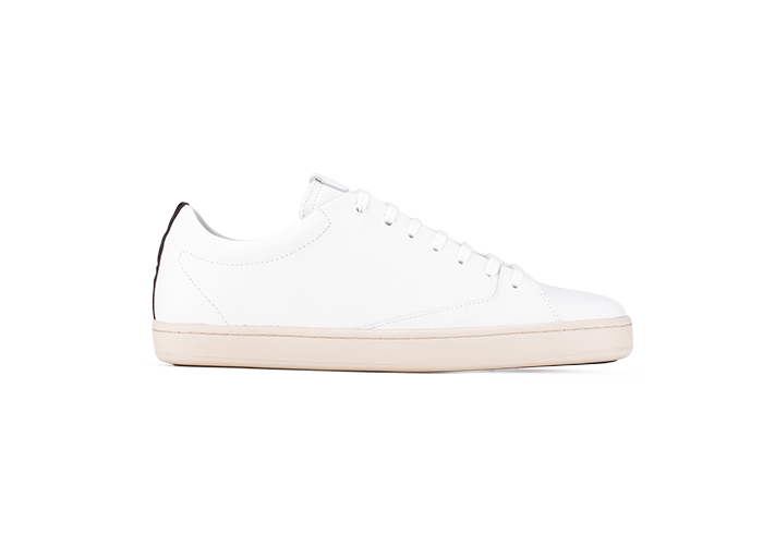 Chaussure semelle pneu recyclé cuir recyclé blanc semelle beige- Graviere