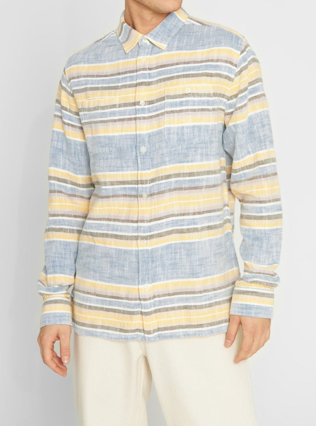 Chemise rayée en coton bio - horisontal striped shirt multi color