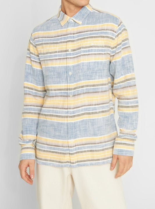 Chemise rayée en coton bio - horisontal striped shirt multi color