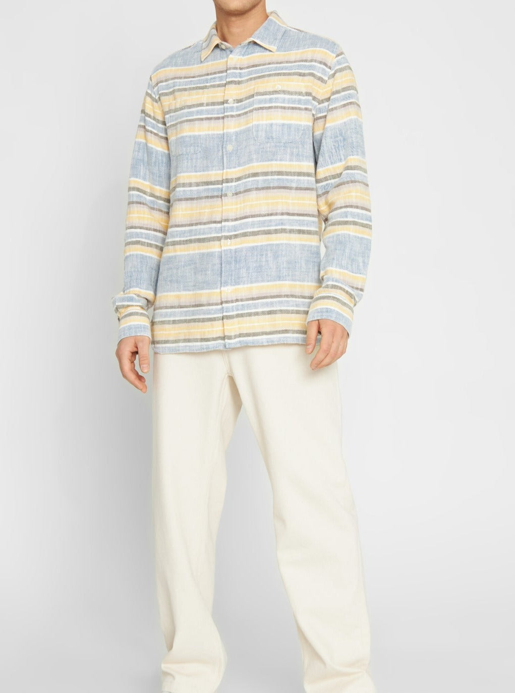 Chemise rayée en coton bio - horisontal striped shirt multi color