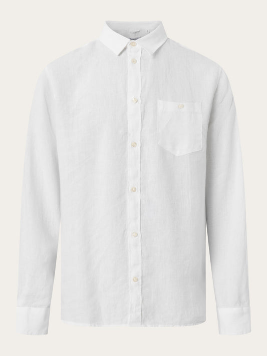 Chemise blanche en lin bio - custom fit linen shirt bright white