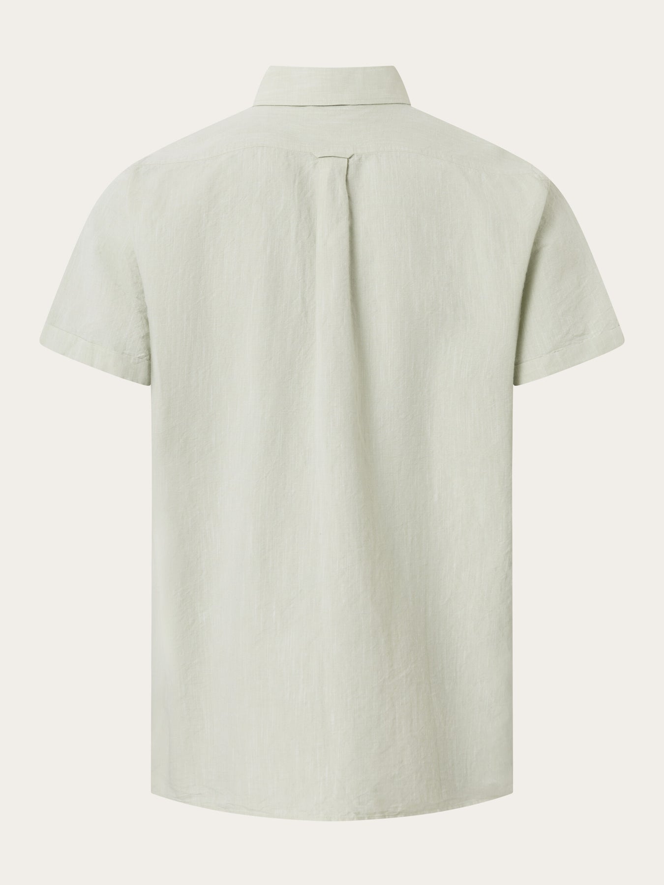 Chemisette en coton et lin bio | vert chiné "custom fit linen short sleeve swamp"