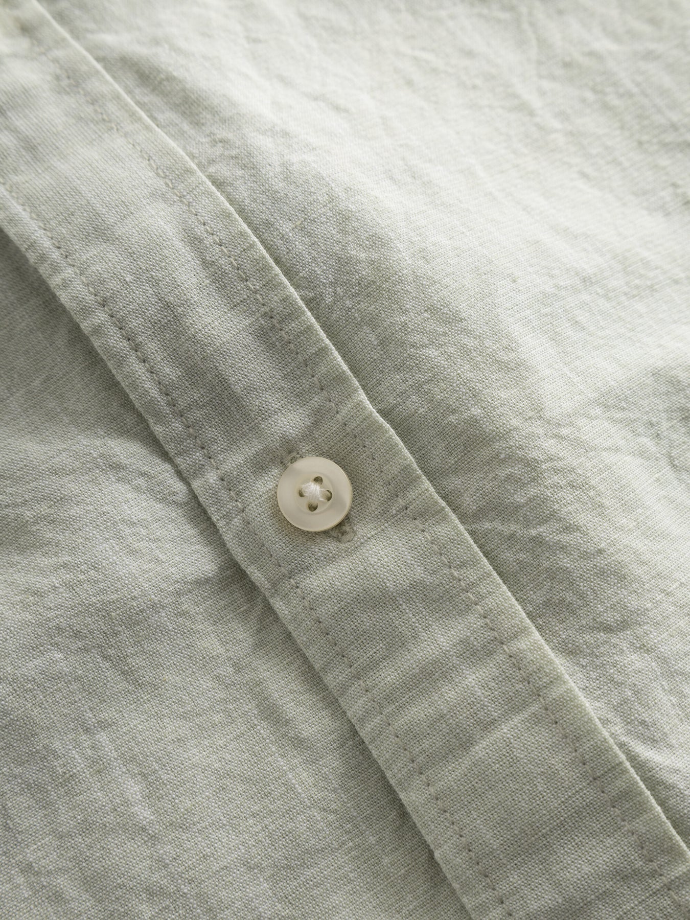 Chemisette en coton et lin bio | vert chiné "custom fit linen short sleeve swamp"