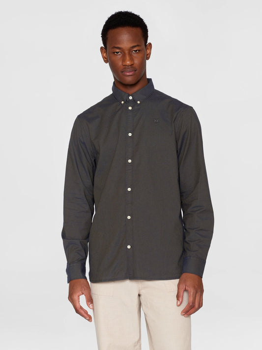 Chemise avec logo en coton bio | Olive "costom tailored oxford shirt dark olive"