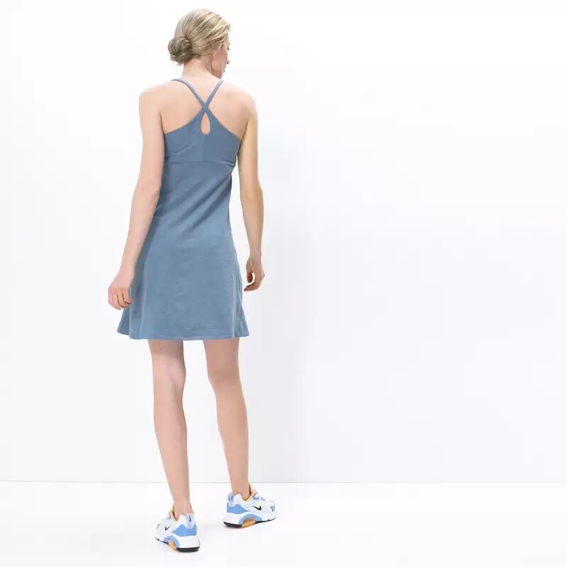 Robe unie bleue en coton bio - Amber Dawn