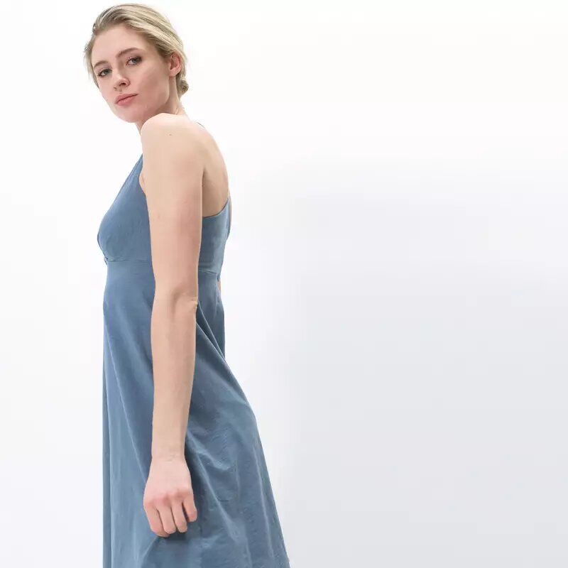 Robe unie bleue en coton bio - Amber Dawn