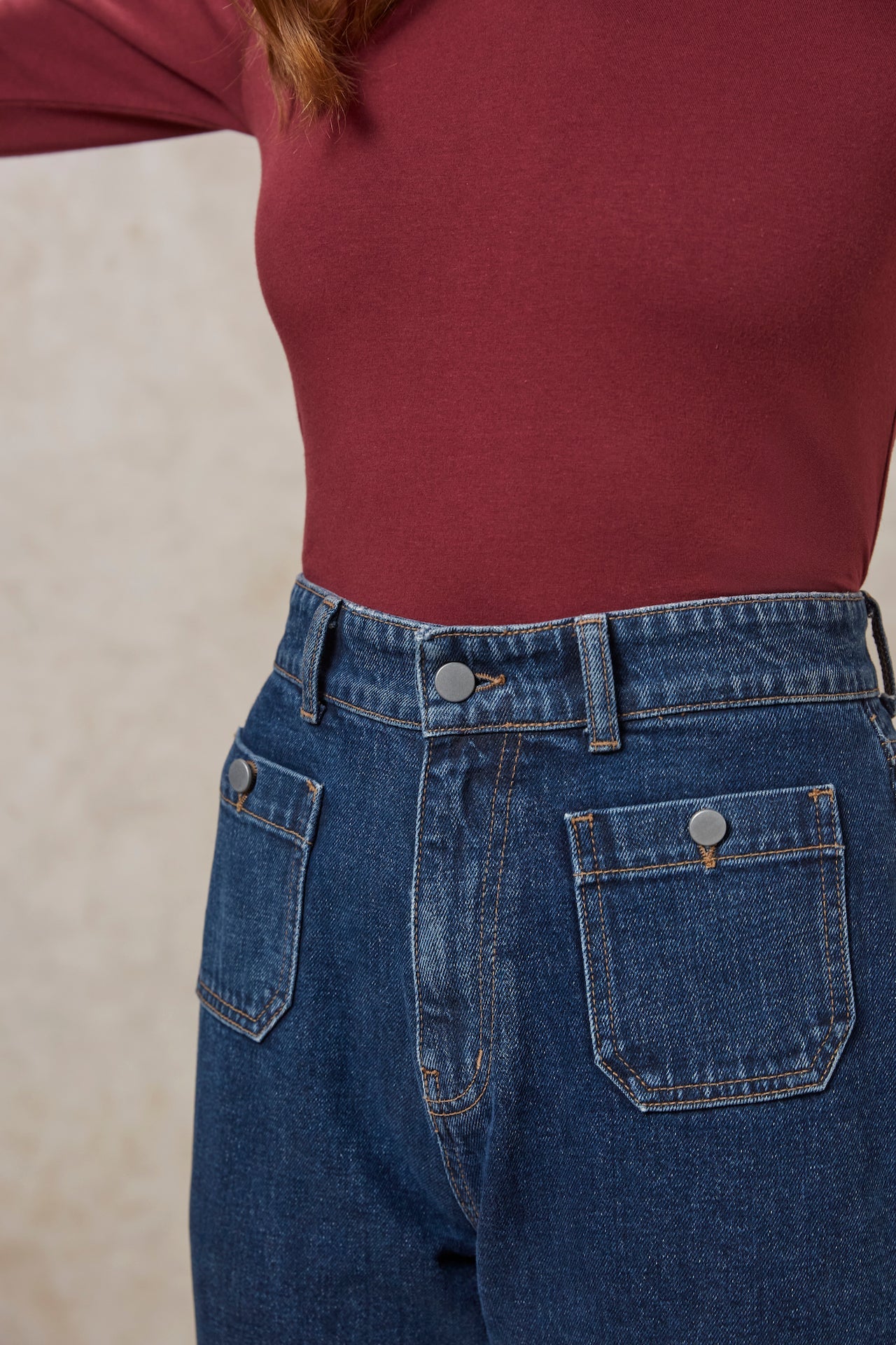Jean mom bleu en coton bio - tabitha jeans blue