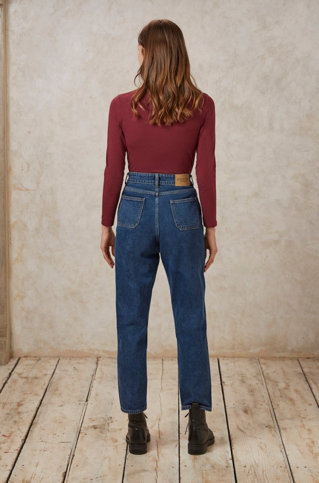Jean mom bleu en coton bio - tabitha jeans blue