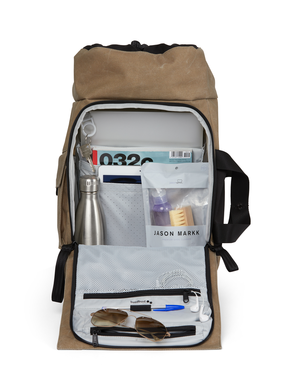 Sac à dos waxé marron recyclé - blok medium