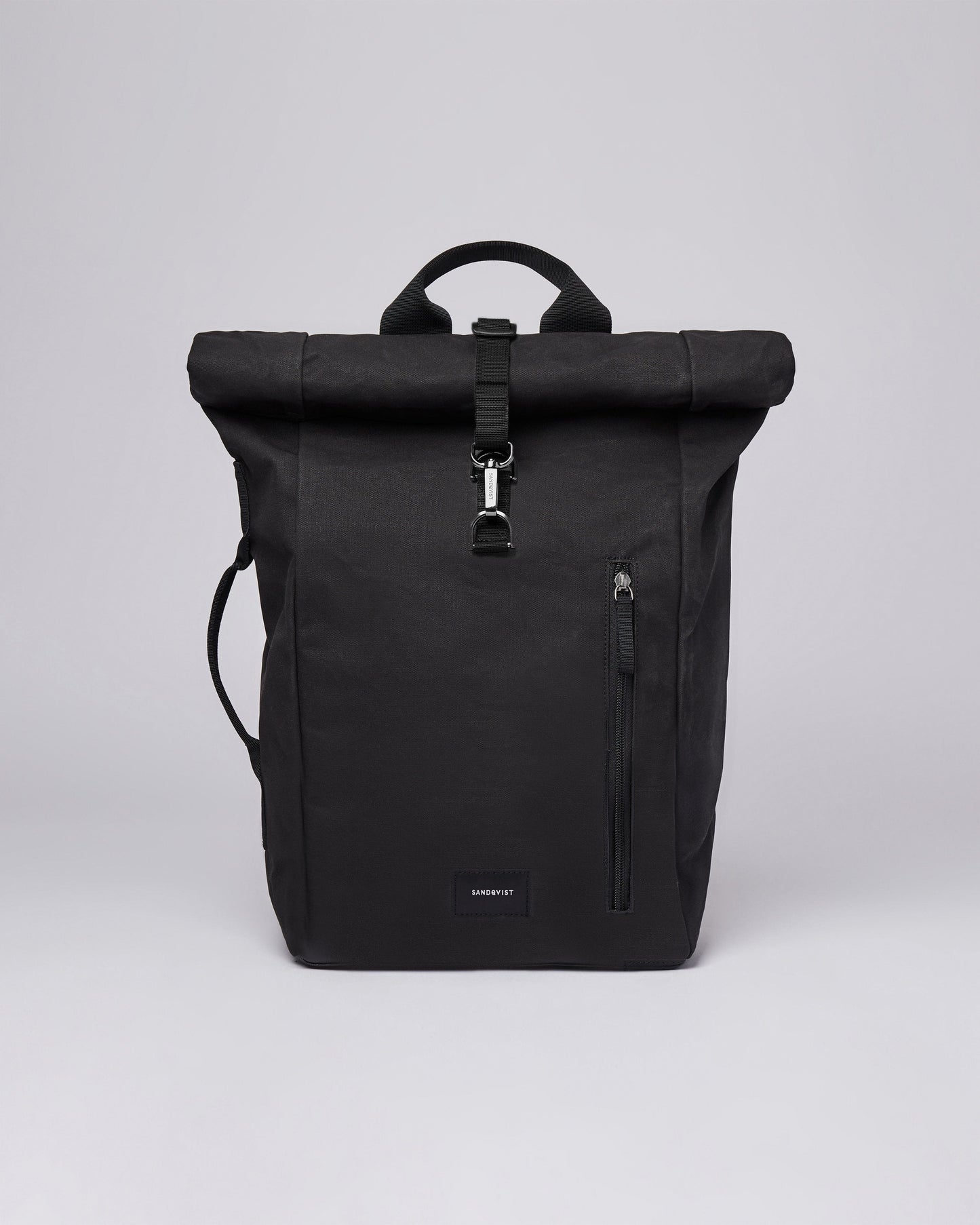 Sac à dos rolltop en matière recyclée | Noir "dante vegan black with black webbing"