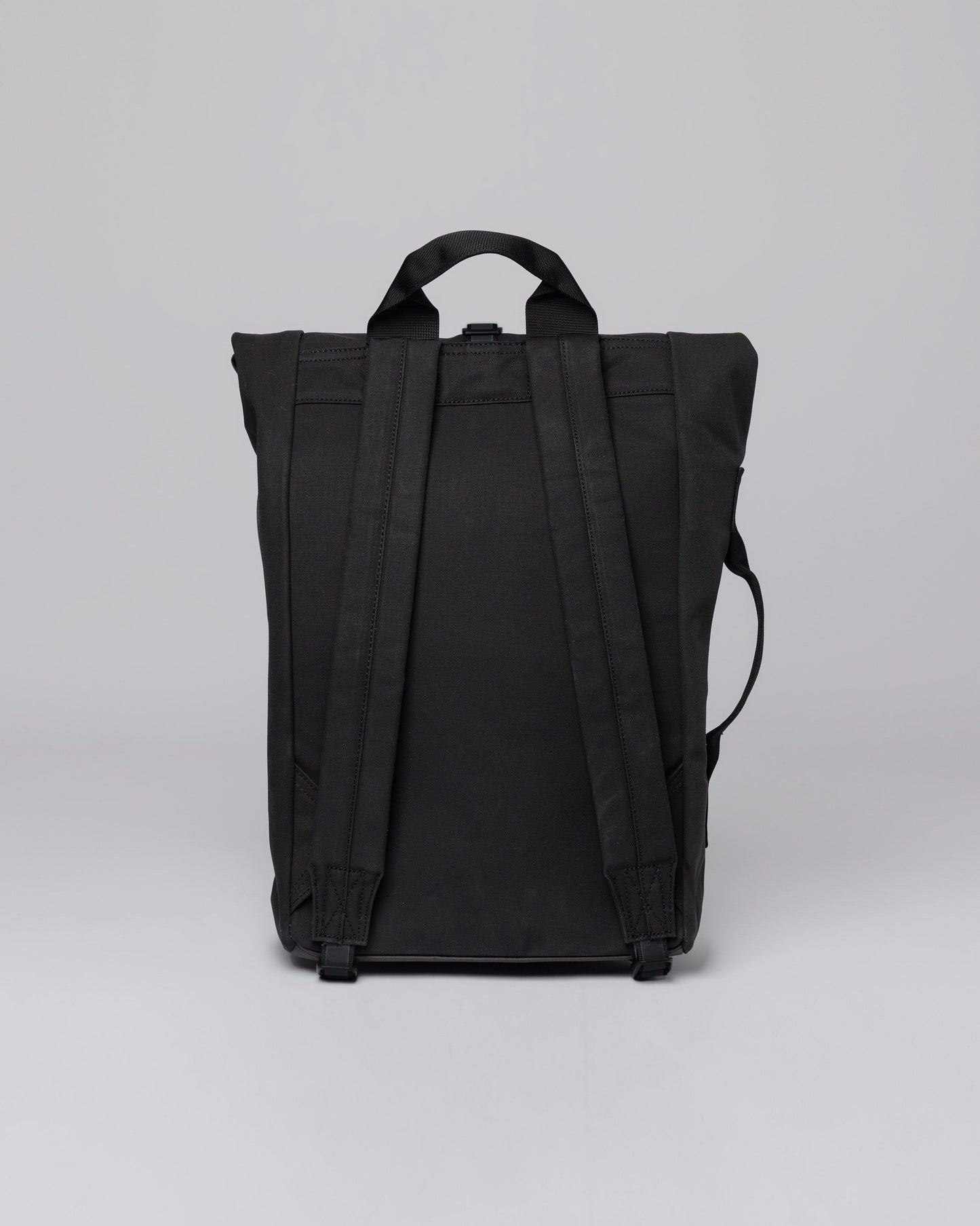 Sac à dos rolltop en matière recyclée | Noir "dante vegan black with black webbing"
