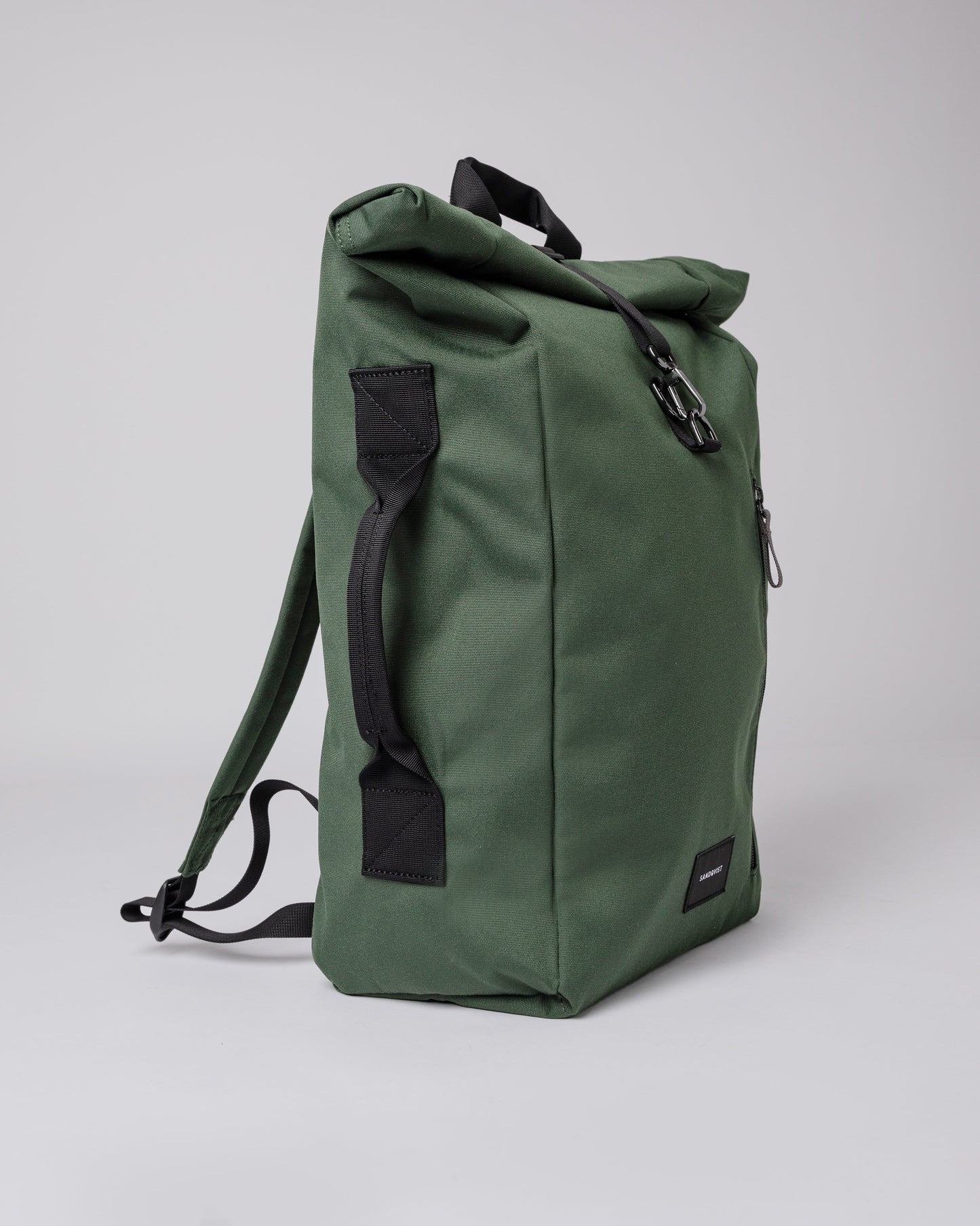 Sac à dos rolltop en matière recyclée | Vert "dante vegan dawn green with black webbing"