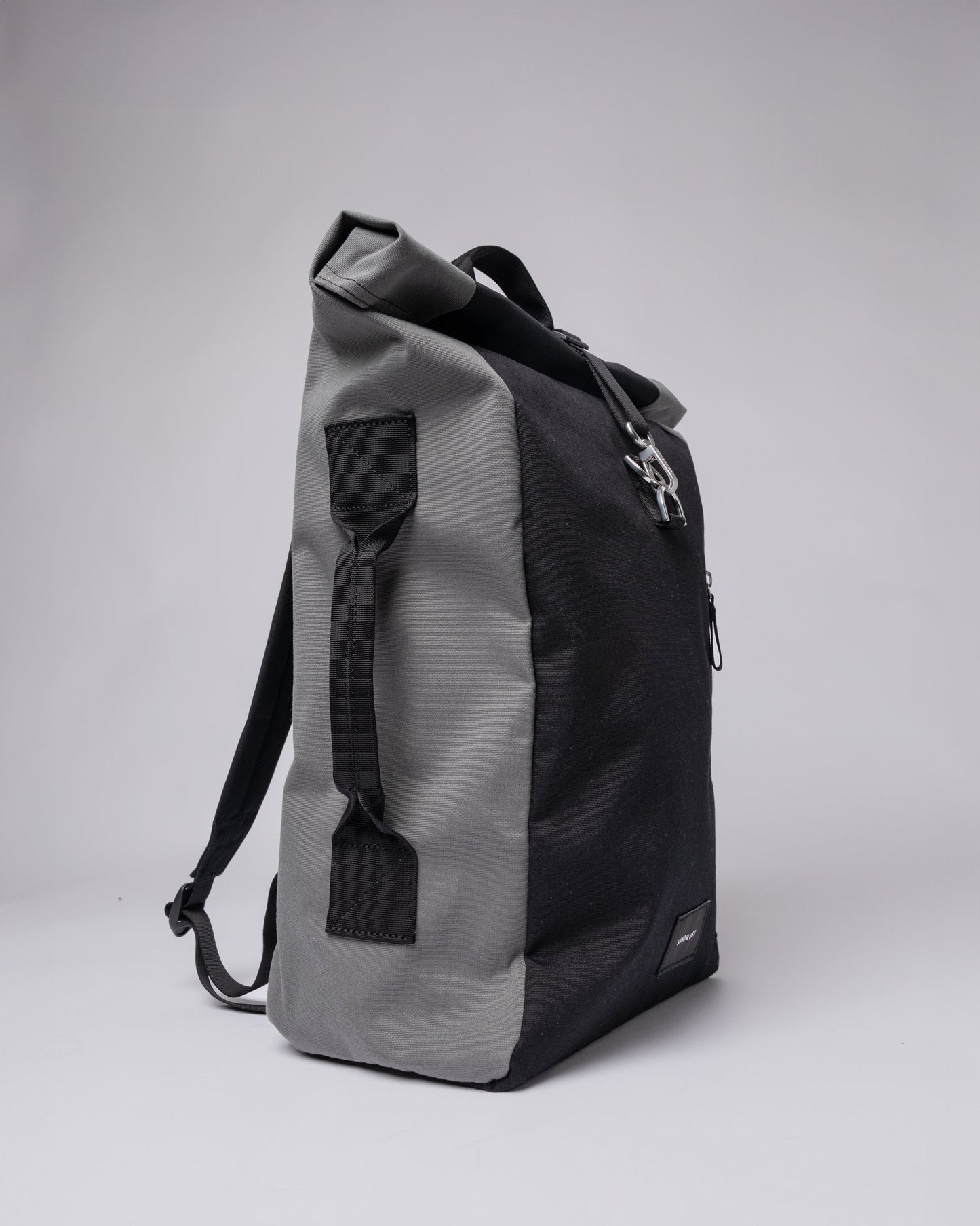 Sac à dos rolltop en polyester recyclé | noir et gris "dante vegan multi black/grey"