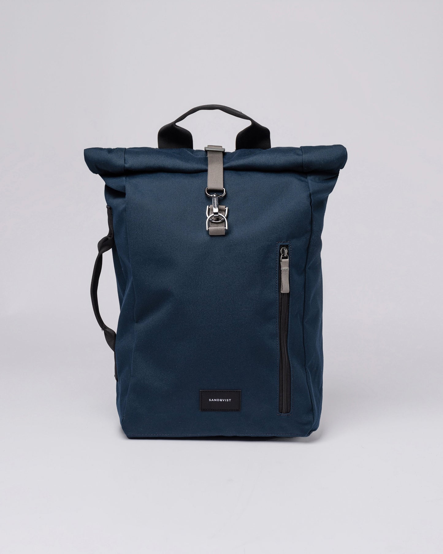 Sac à dos rolltop en matière recyclée | Bleu "dante vegan navy with grey webbing"