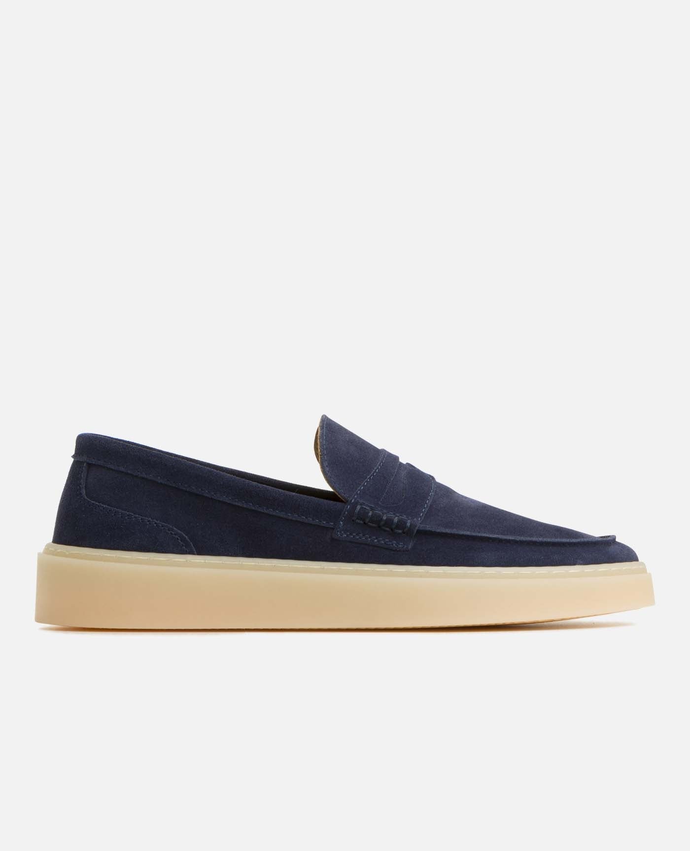 Mocassins en croûte de velours certifiée | marine "debonair marine"