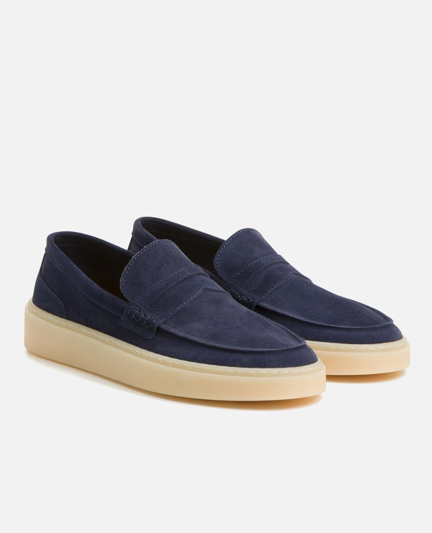 Mocassins en croûte de velours certifiée | marine "debonair marine"