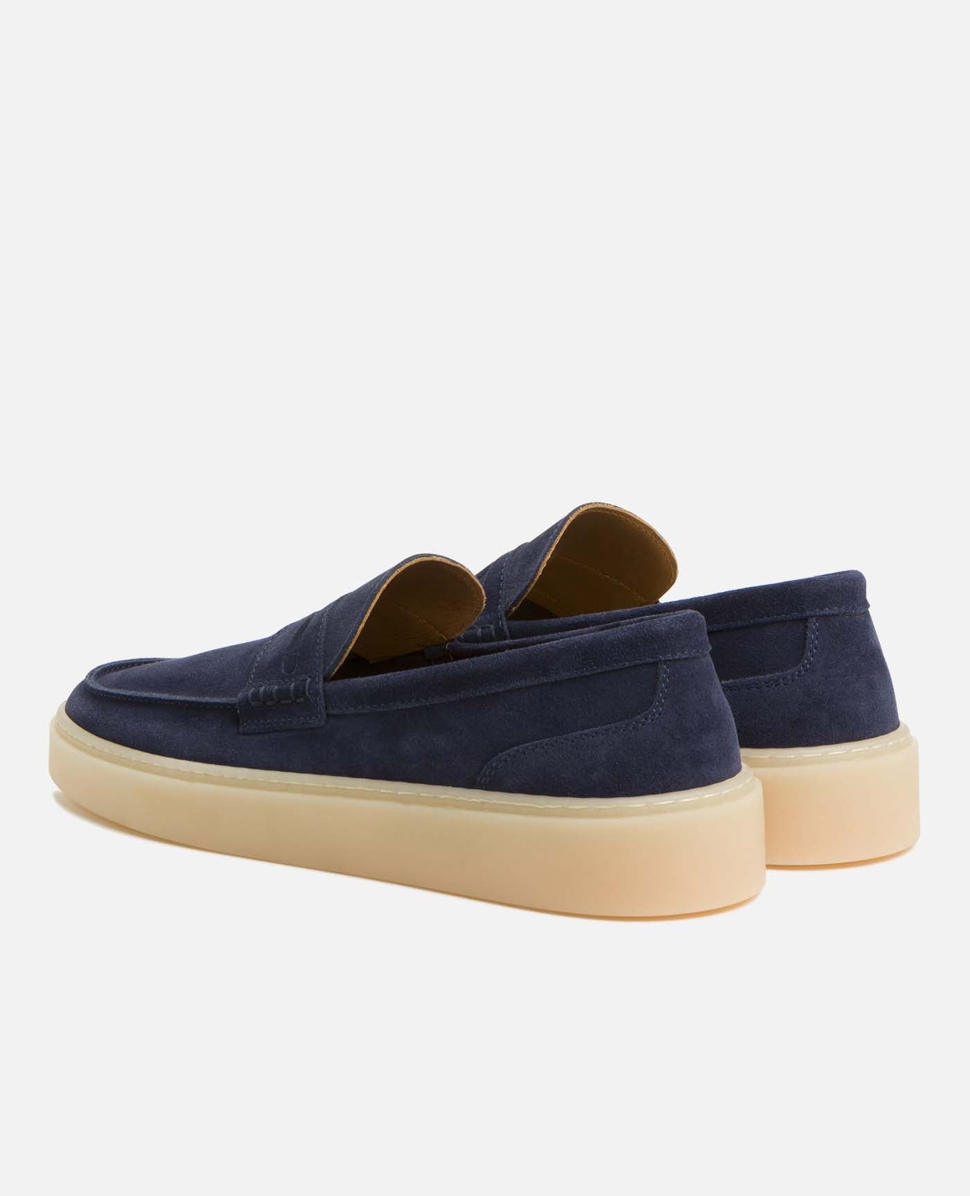 Mocassins en croûte de velours certifiée | marine "debonair marine"