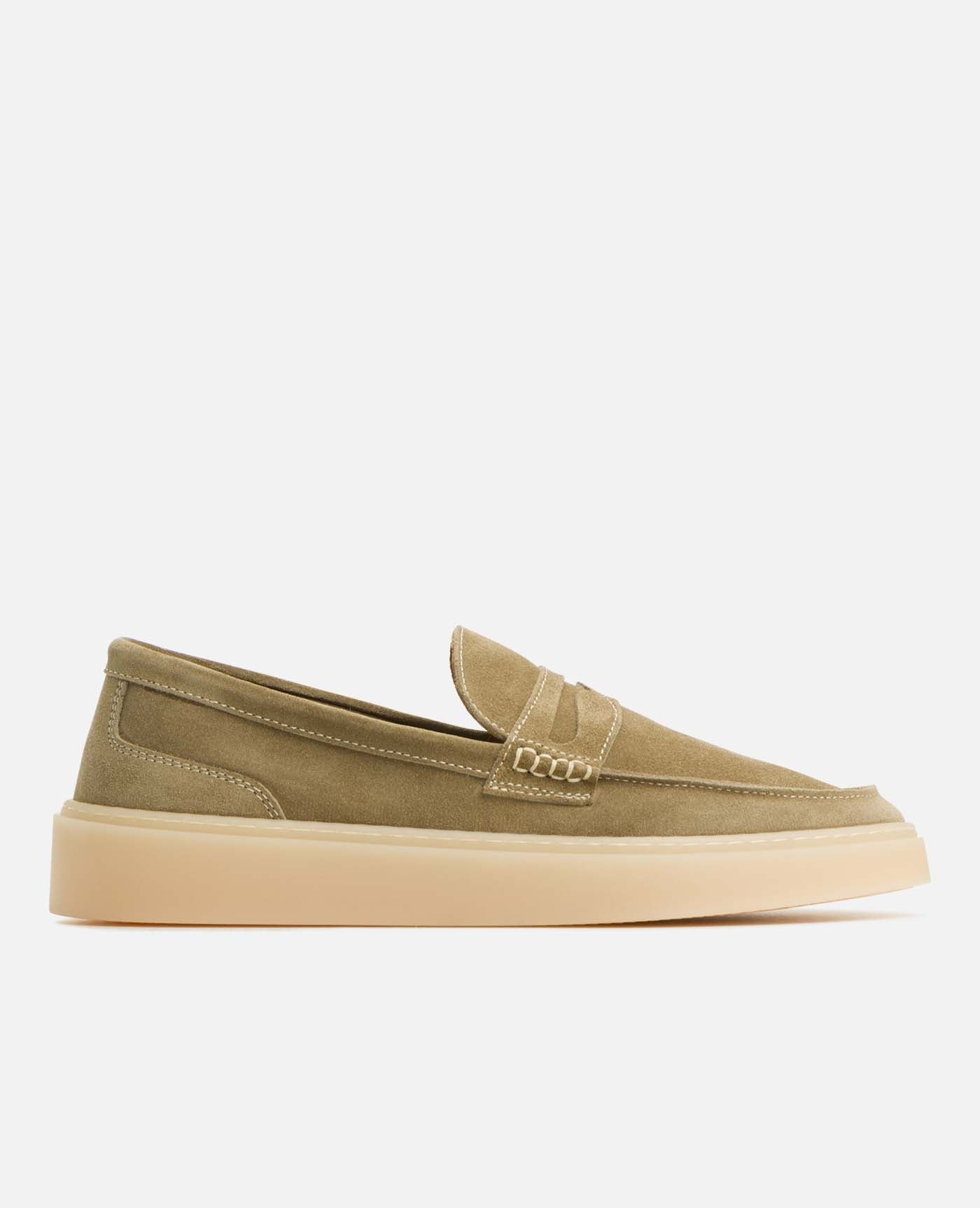 Mocassins en croûte de velours certifiée | beige "debonair sable"