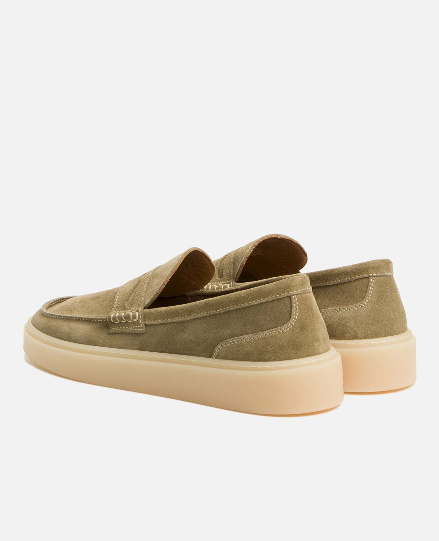 Mocassins en croûte de velours certifiée | beige "debonair sable"