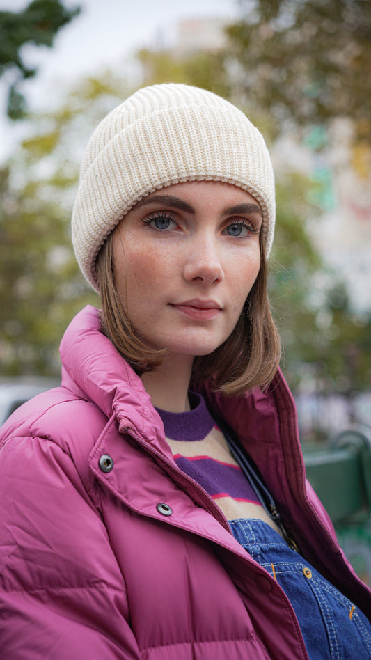 Bonnet en coton bio | beige "nildaao cotton oatmilk"