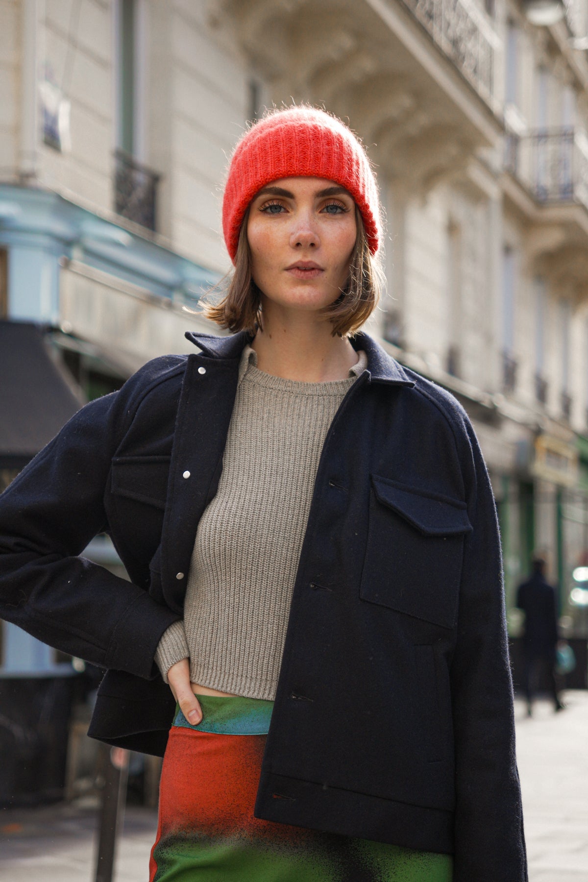 Veste en laine upcyclée | marine "palma - night blue"