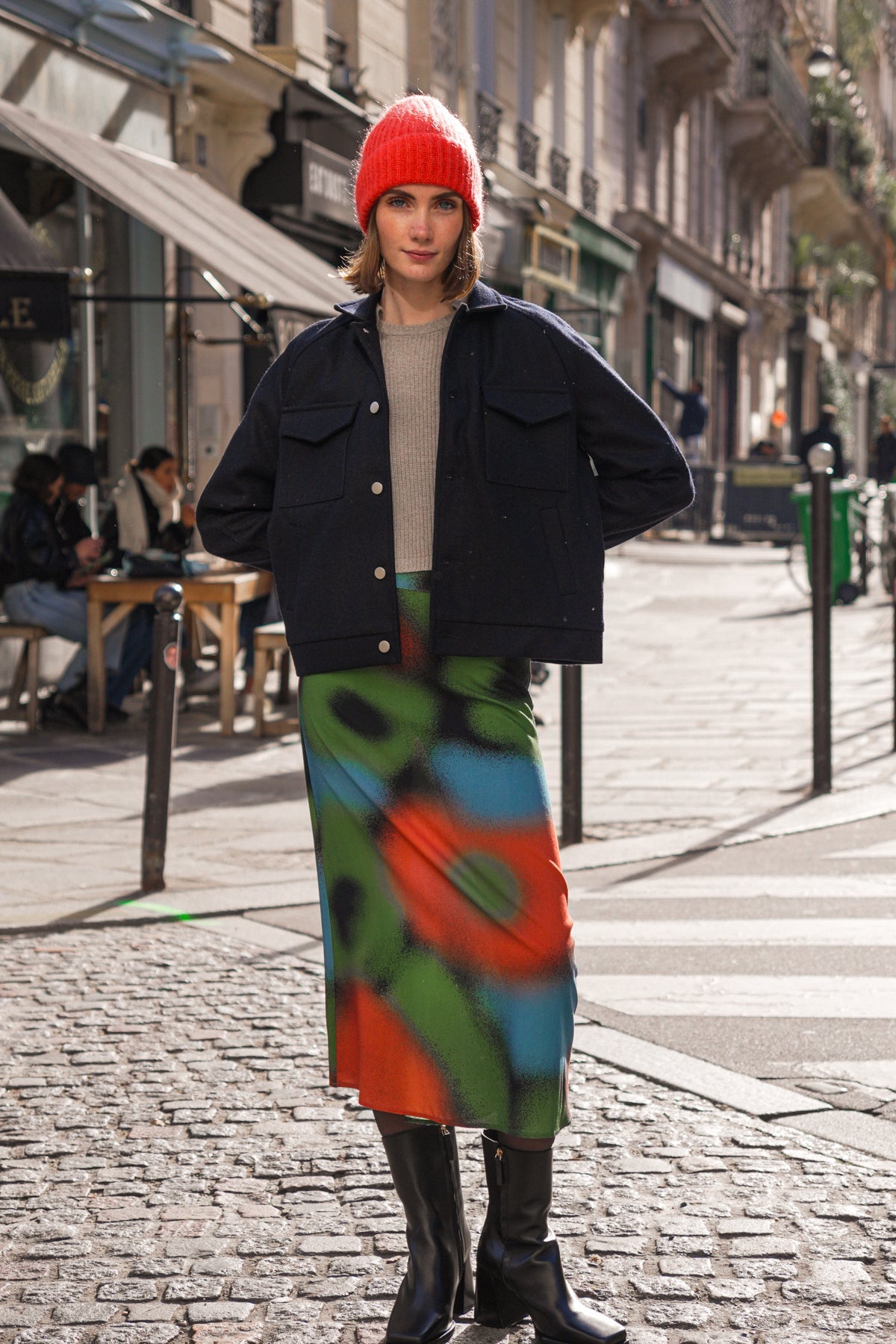 Veste en laine upcyclée | marine "palma - night blue"