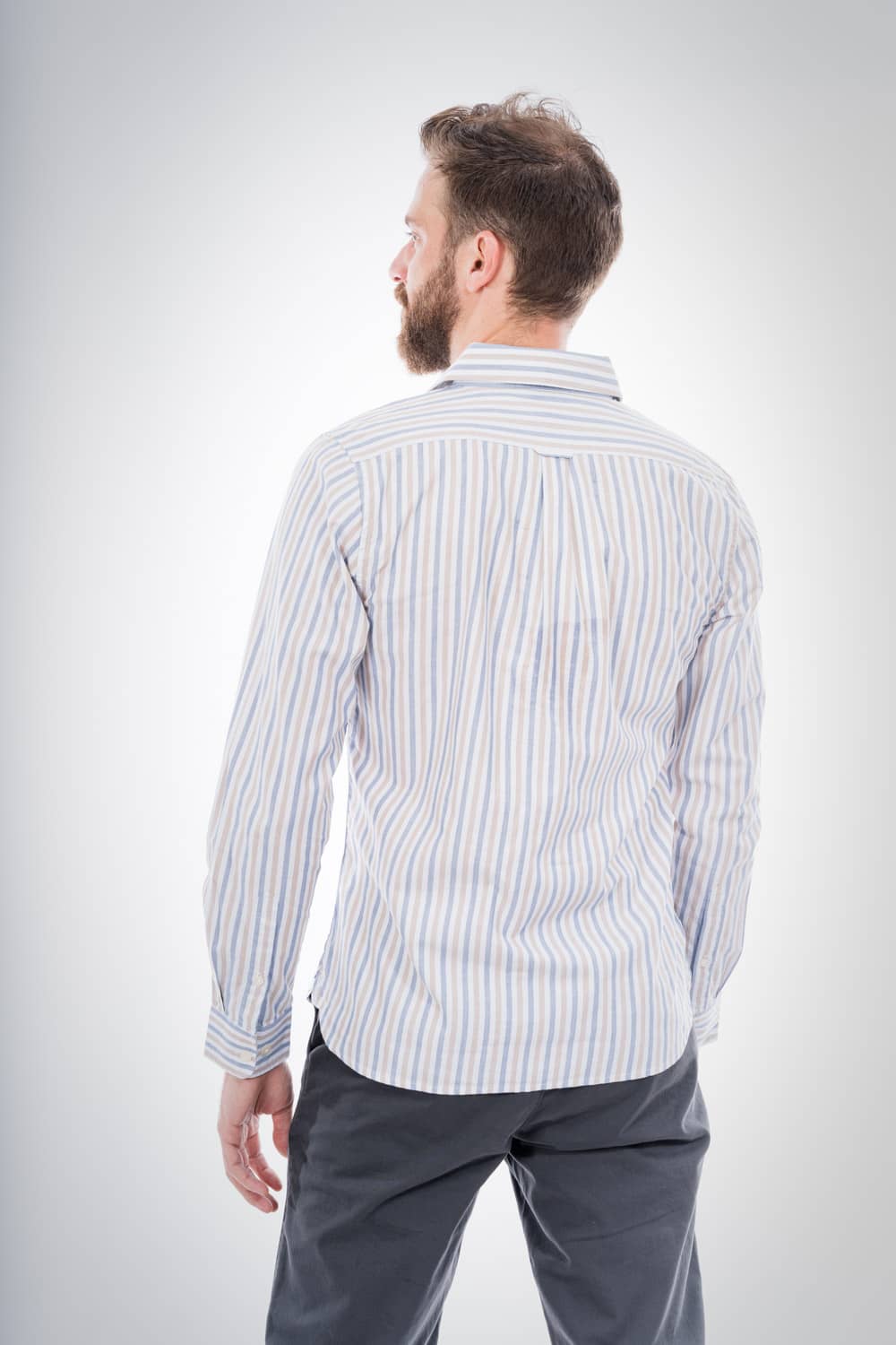 Chemise droite rayée de coton bio - Elder