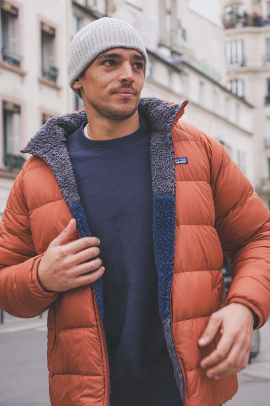 Doudoune réversible polaire en recyclé | multicolore  "reversible silent down jkt - sisu brown"