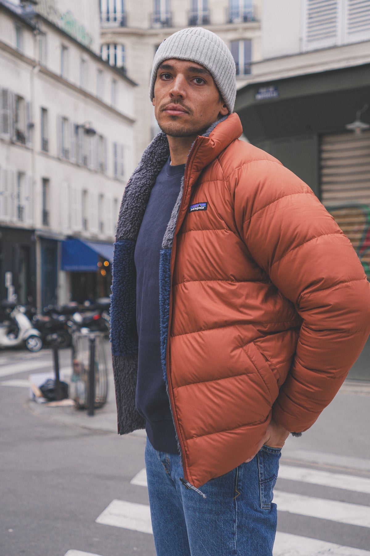 Doudoune réversible polaire en recyclé | multicolore  "reversible silent down jkt - sisu brown"