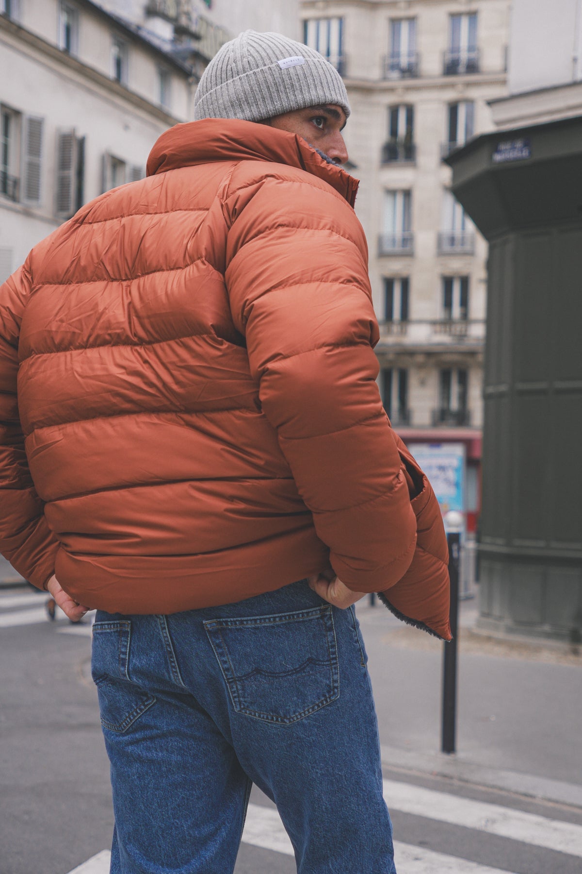 Doudoune réversible polaire en recyclé | multicolore  "reversible silent down jkt - sisu brown"