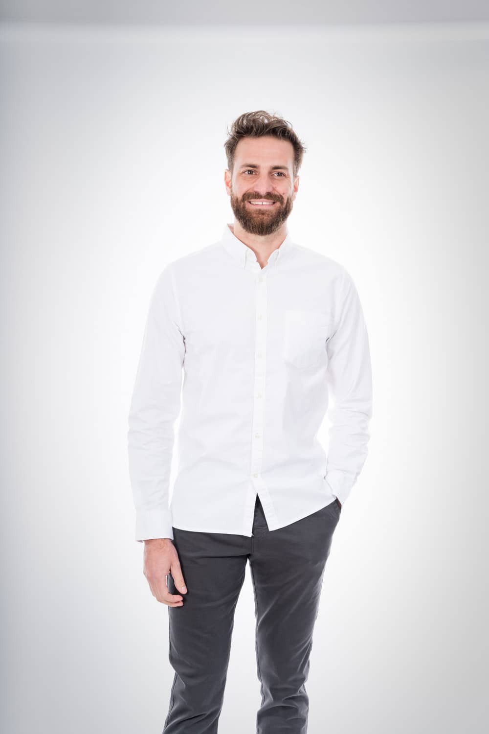 Chemise blanche en coton bio - Stretched Oxford Bright White