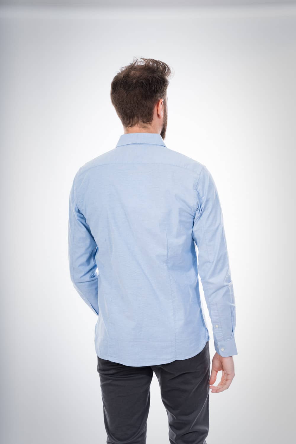 Chemise bleu ciel en coton bio - Stretched Oxford