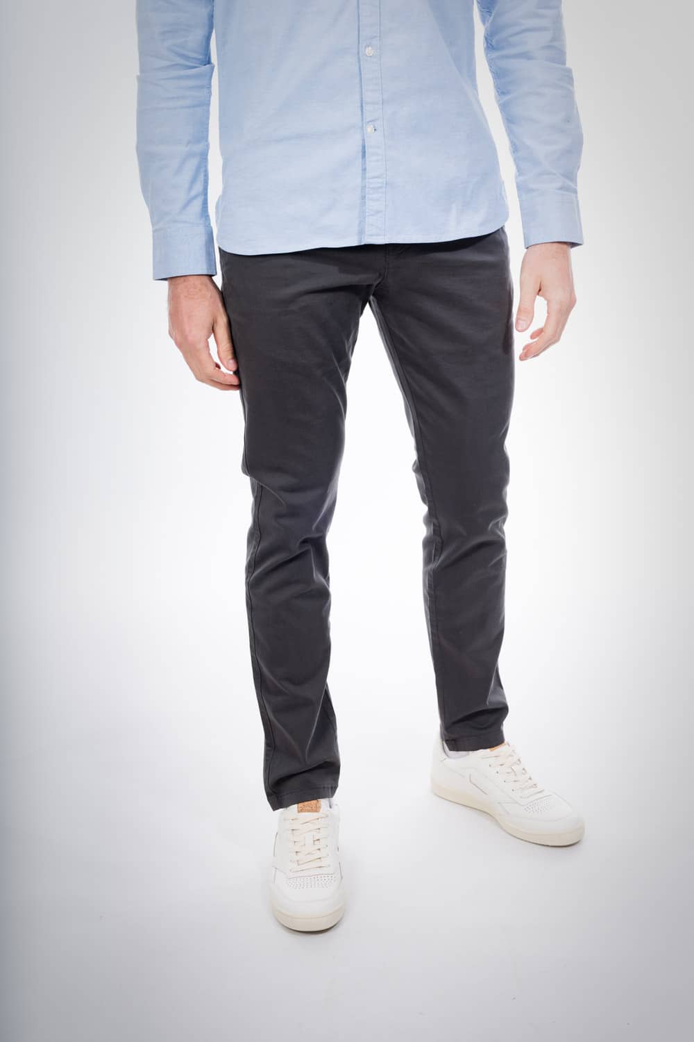 Chino slim gris en coton bio - Joe phantom