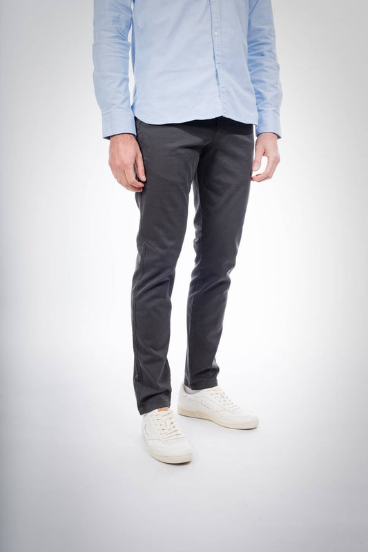 Chino slim gris en coton bio - Joe phantom