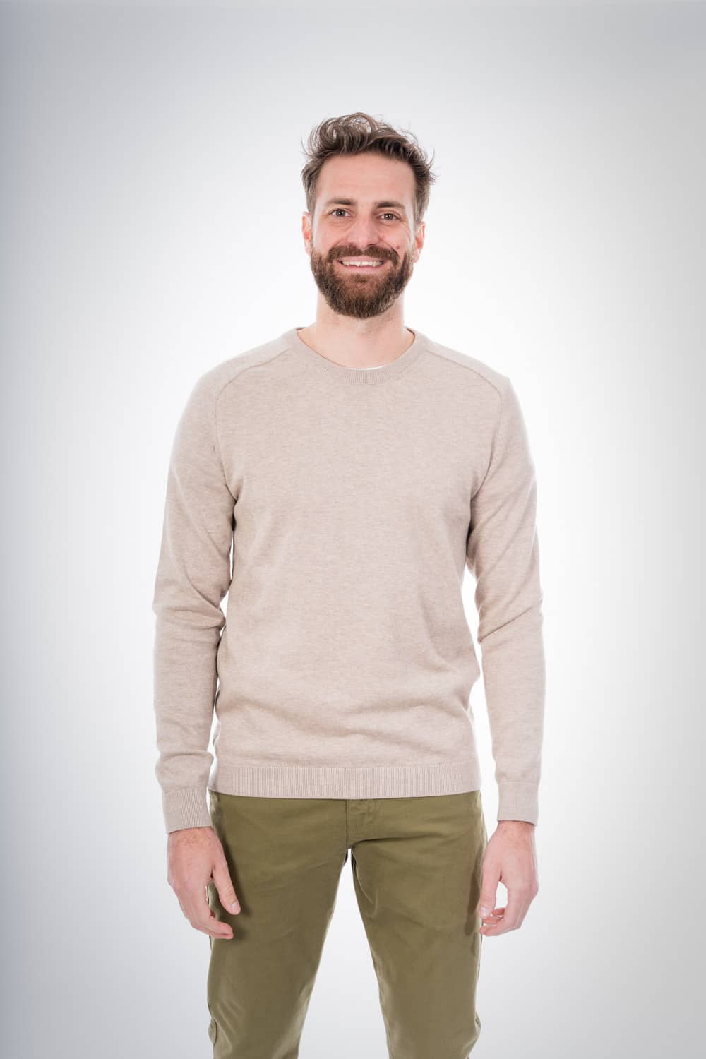 Pull beige en coton bio - field