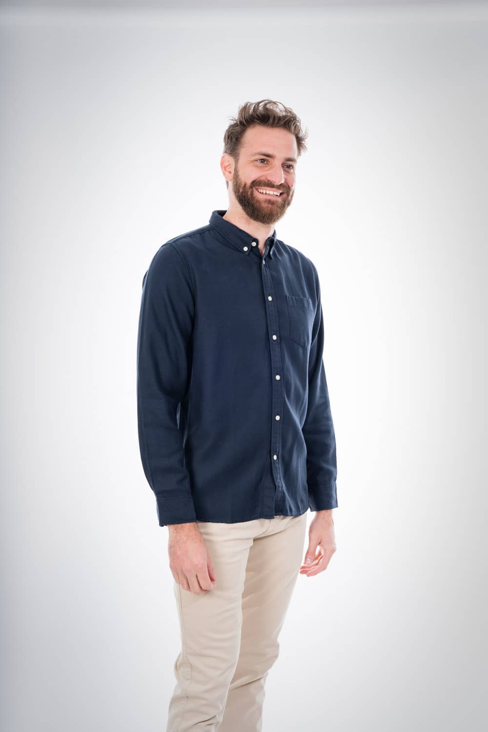 Chemise bleu nuit en tencel et coton bio - larch