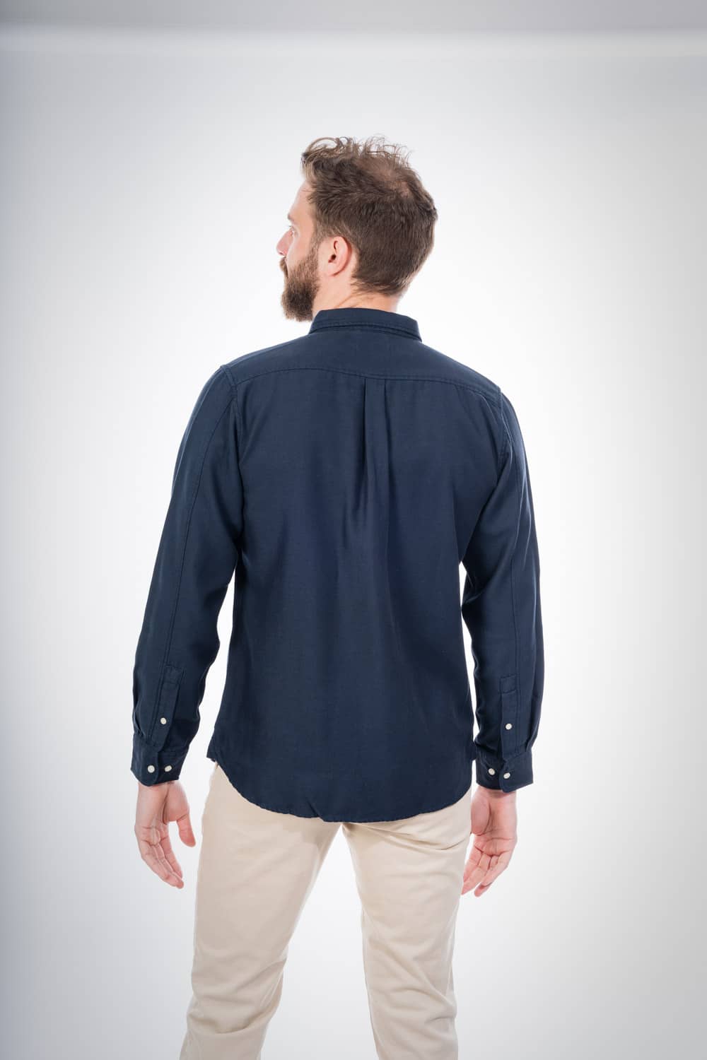 Chemise bleu nuit en tencel et coton bio - larch