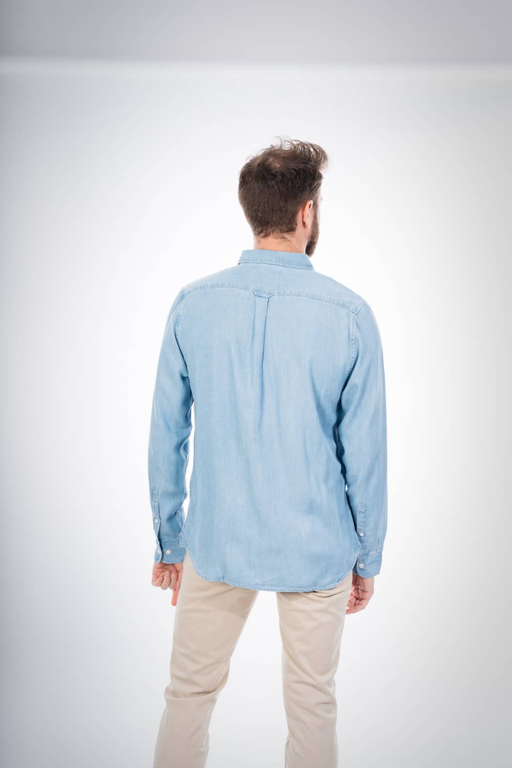 Chemise droite bleu effet jean en Tencel - Elder