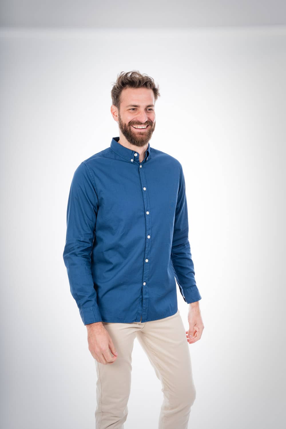Chemise indigo en coton bio - Larch