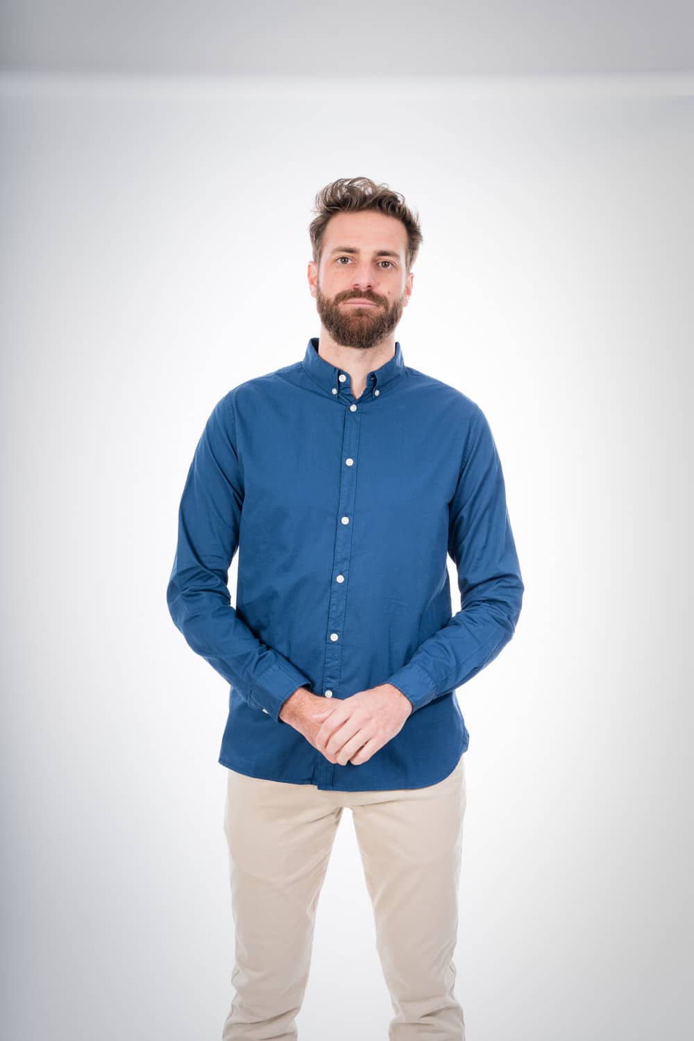 Chemise indigo en coton bio - Larch