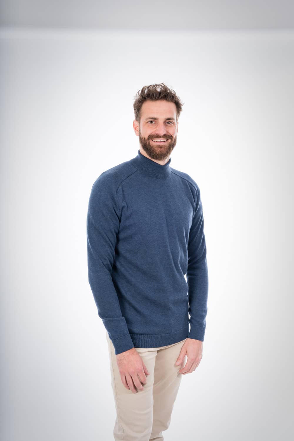 Pull col montant bleu nuit - field