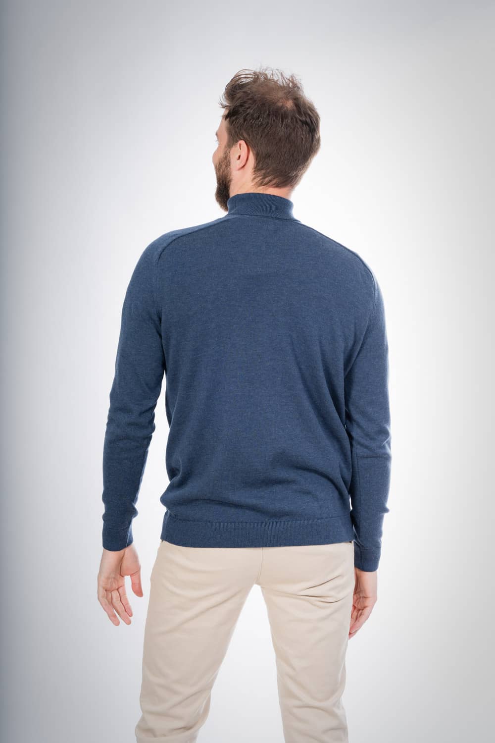 Pull col montant bleu nuit - field