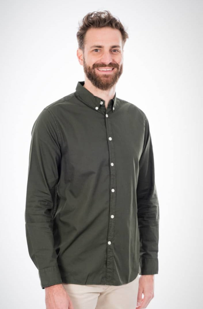 Chemise vert forêt en coton bio - Larch