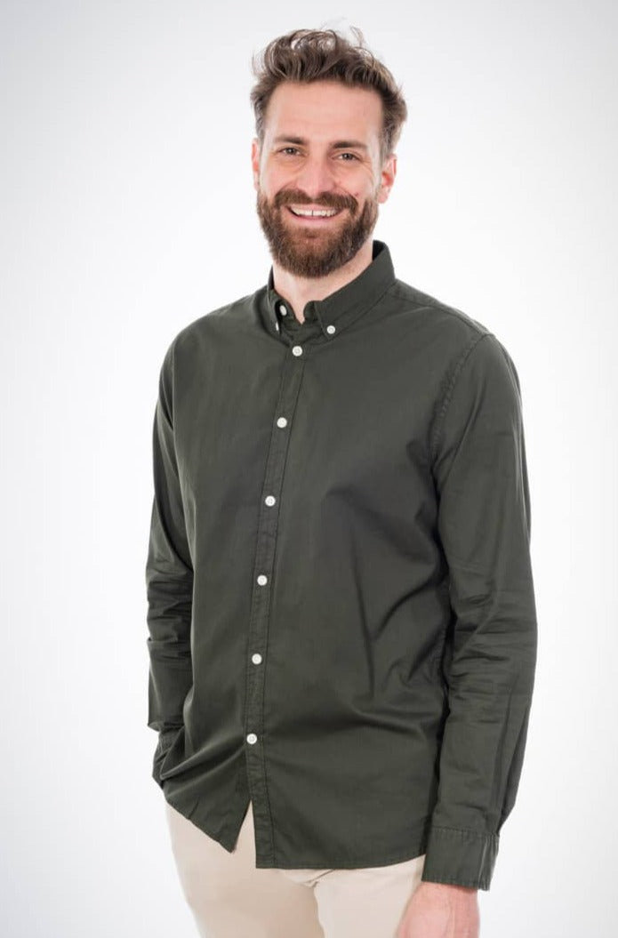 Chemise vert forêt en coton bio - Larch