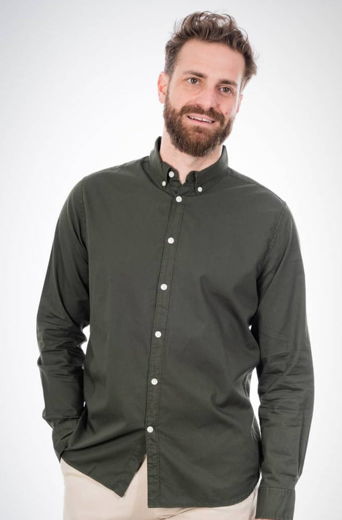 Chemise vert forêt en coton bio - Larch