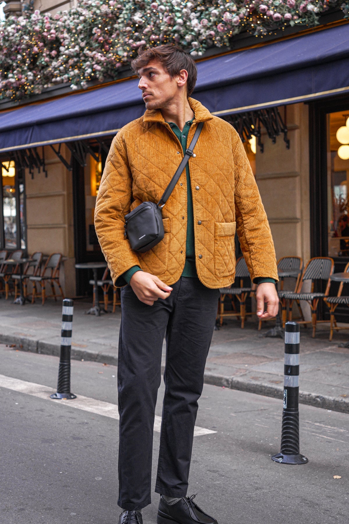 Manteau matelassé velours en coton bio | camel "quilt jacket toffee cord"