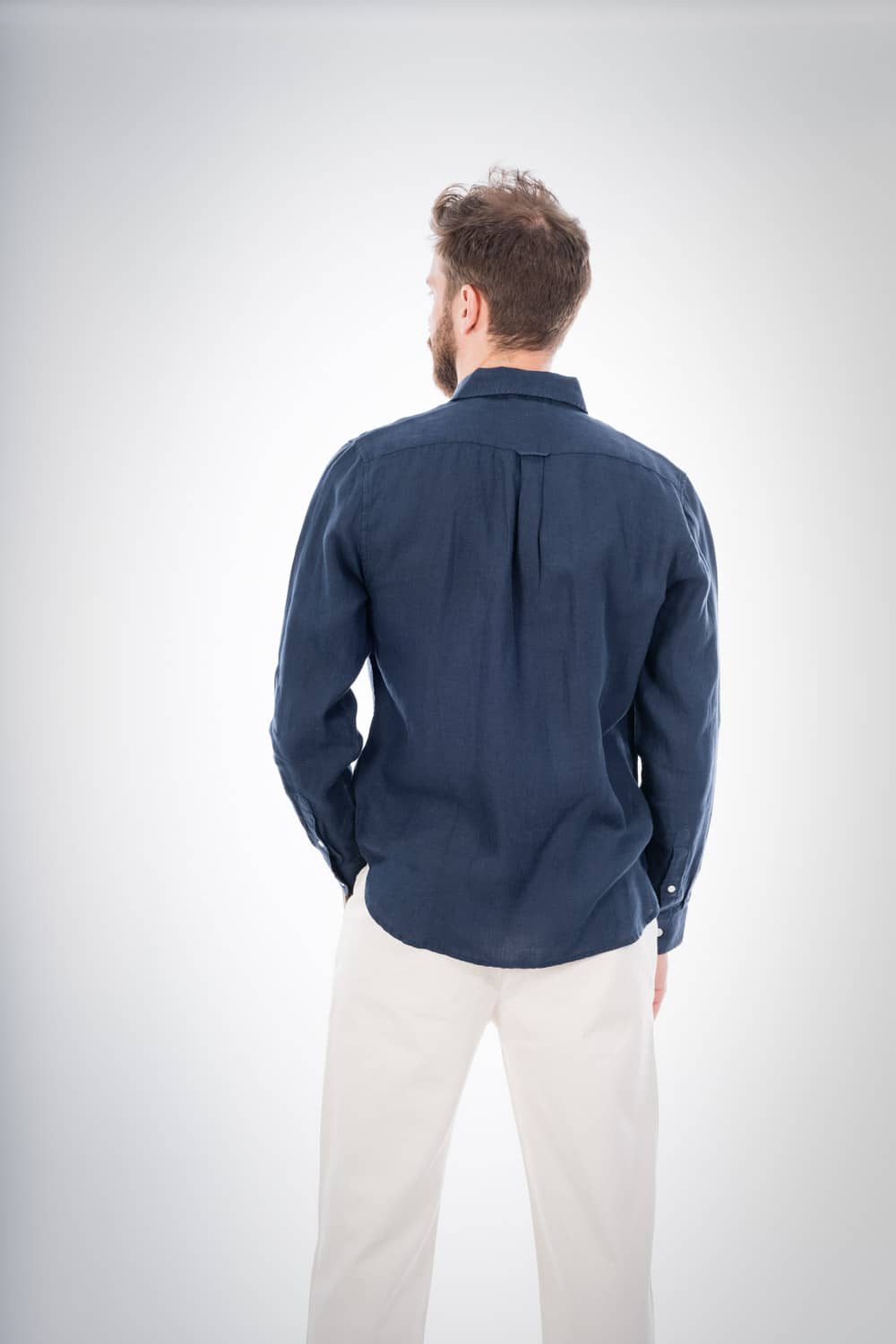 Chemise bleu nuit en lin - larch