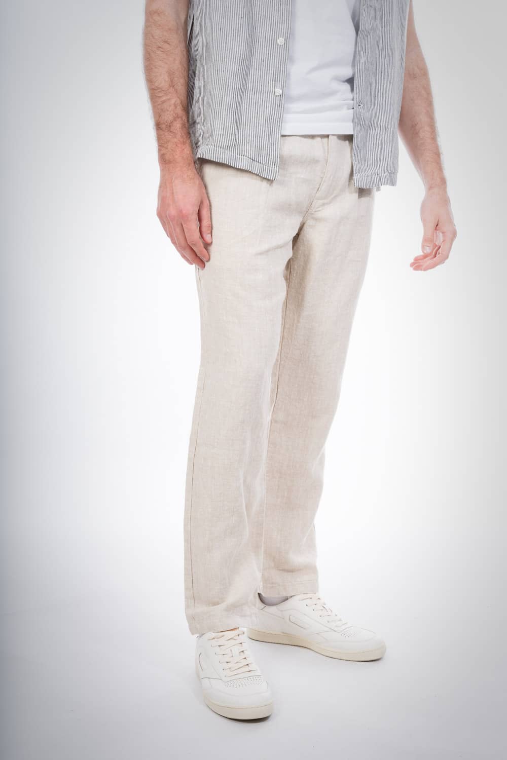 Pantalon ample beige en lin - birch