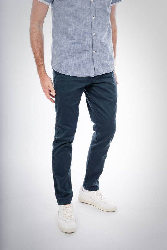 Chino slim bleu nuit en coton bio - Joe total eclipse